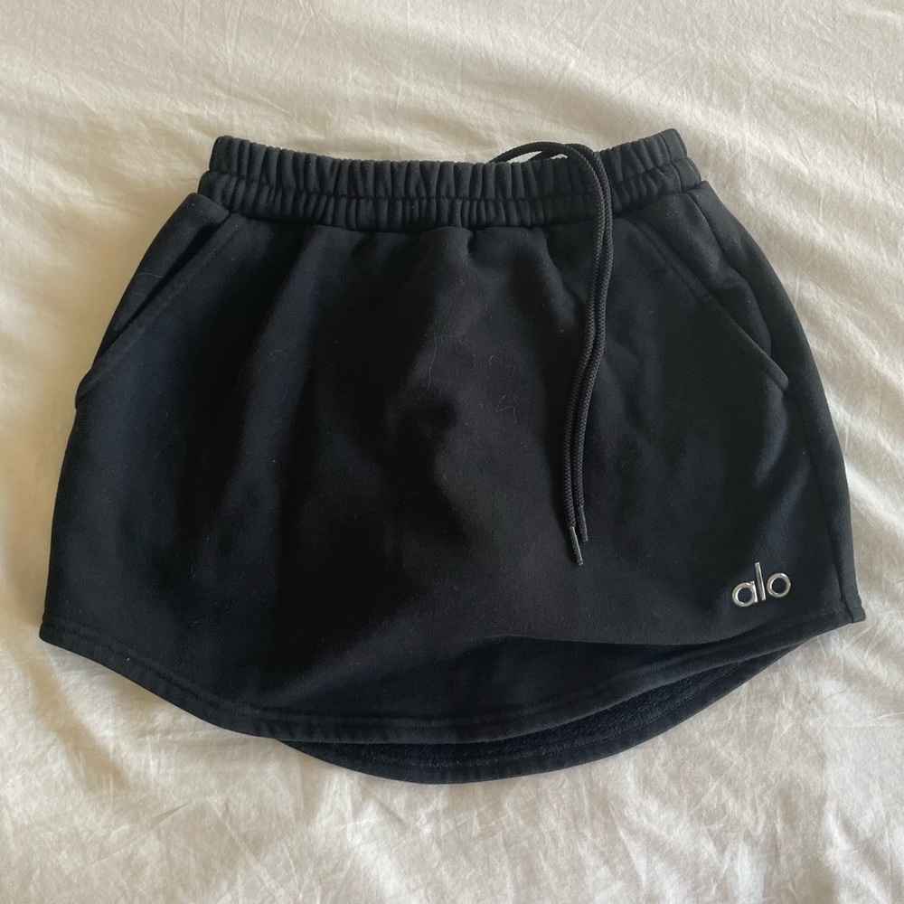 ALO Yoga Black Tennis Skirt